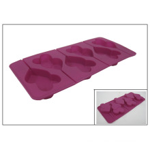 6 cellules en forme de coeur en silicone Silhouette en poudre (RS23)